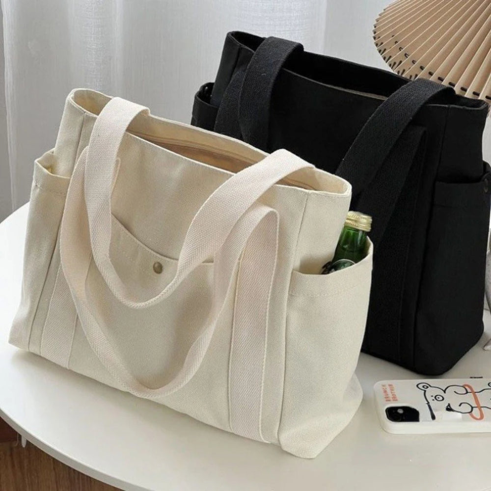 Bolso de mano de lona de gran